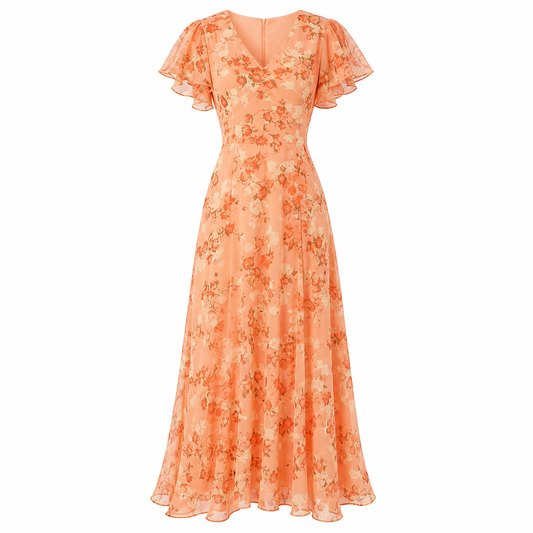 Women’s Floral V Neck Maxi Dress