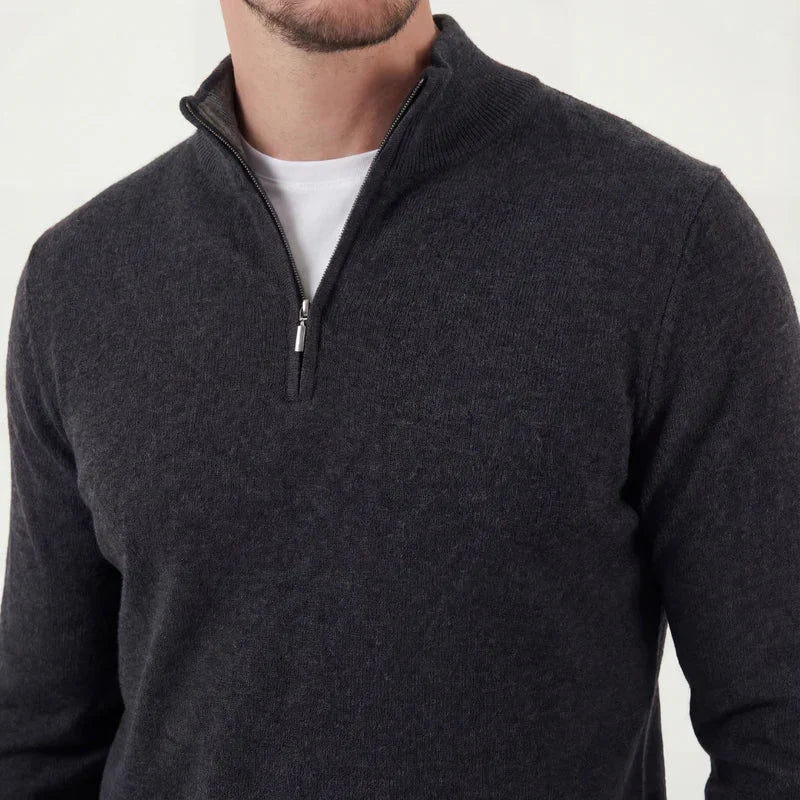 Octavian | Men's Quarter-Zip Sweater Soft Knit Warm Timeless Versatile Smart Casual Everyday Layering Autumn Winter Knitwear Cosy
