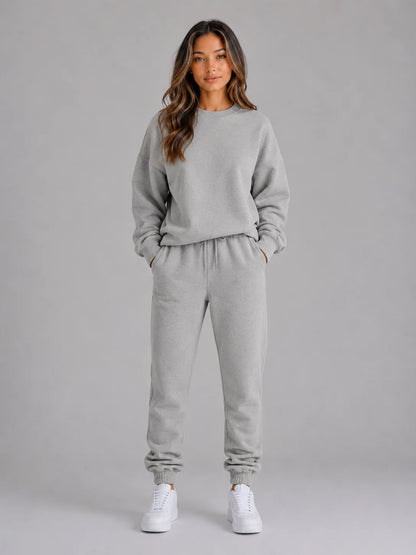 Paloma | Women's Co-ord Set Oversized Tracksuit Crew Neck Sweatshirt Cuffed Joggers Two-Piece Soft Cosy Warm Relaxed Loungewear