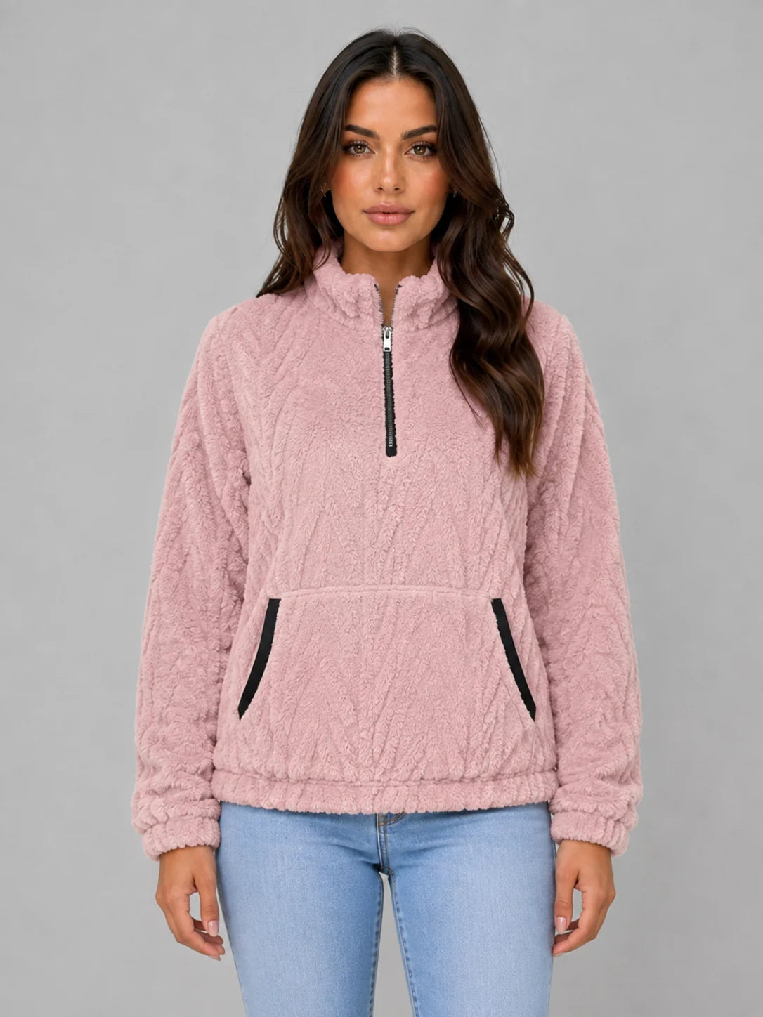 Lilith | Women's Pullover Plush Half-Zip High Neck Fleece Soft Cosy Warm Relaxed Layering Chic Casual Everyday Autumn Winter