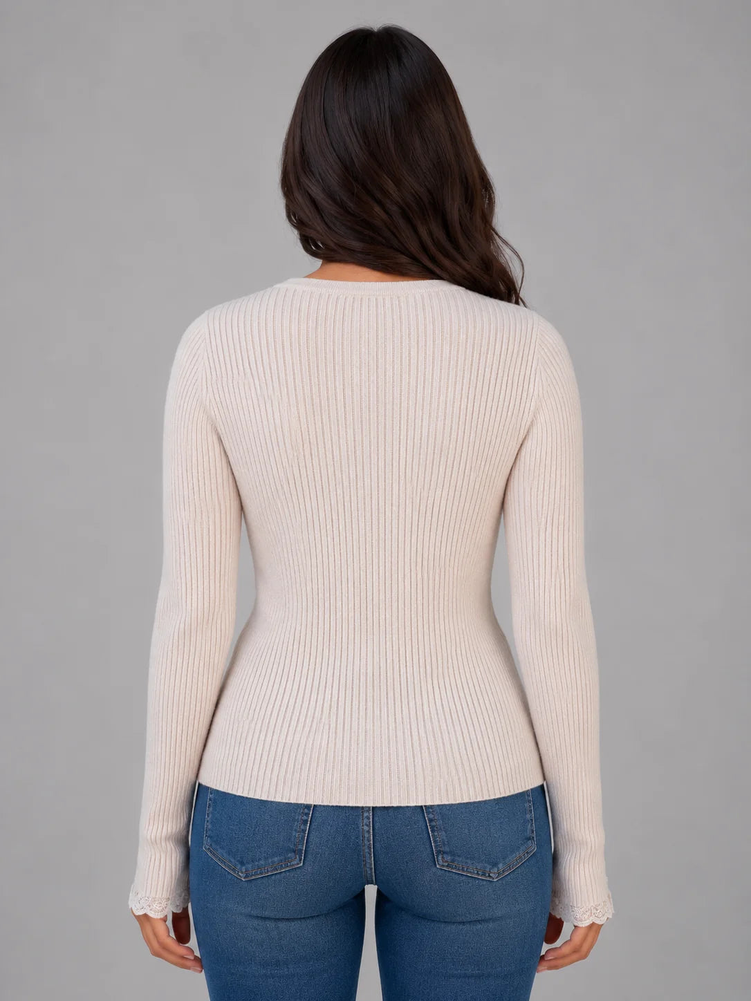 Priscilla | Women's Cardigan Ribbed Knit V-Neck Button-Up Soft Cosy Warm Relaxed Layering Chic Feminine Casual Everyday Autumn