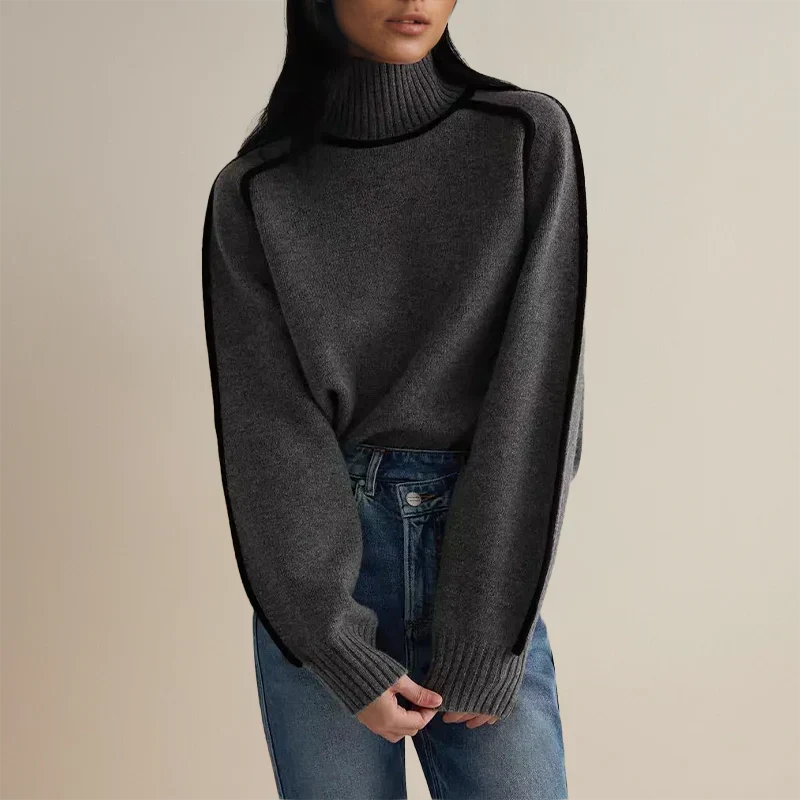Kate | Women's Sweater Oversized Turtleneck Chunky Knit Relaxed Soft Cosy Warm Layering Chic Casual Everyday Autumn Winter