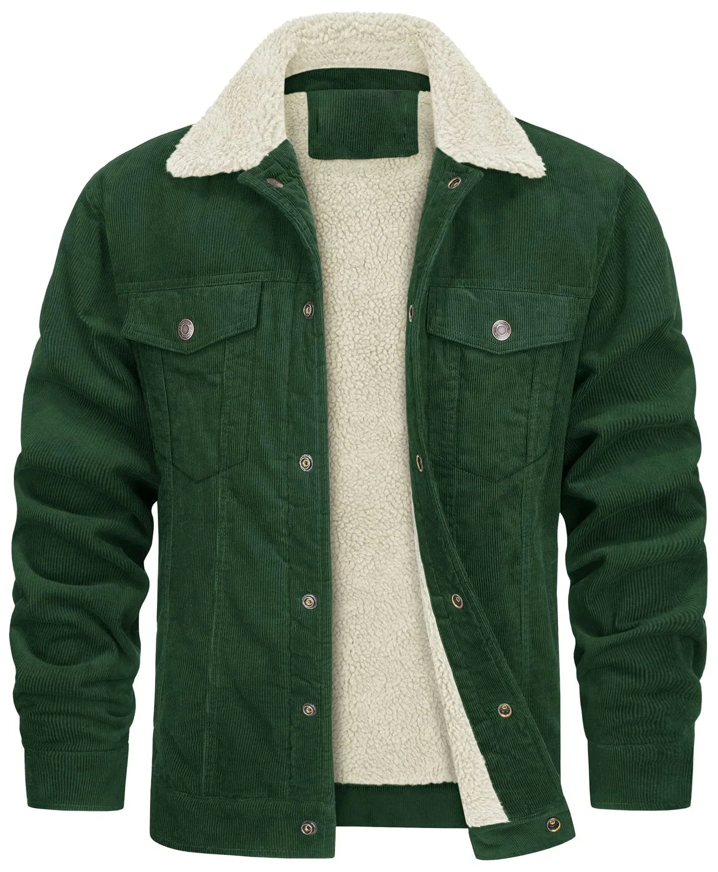 Nasir | Men's Jacket Corduroy Sherpa Collar Lined Warm Insulated Structured Casual Everyday Layering Autumn Winter Outerwear Cosy