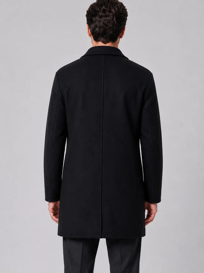 Bryan | Men's Overcoat Single-Breasted Tailored Smart Casual Structured Longline Warm Refined Business Everyday Autumn Winter