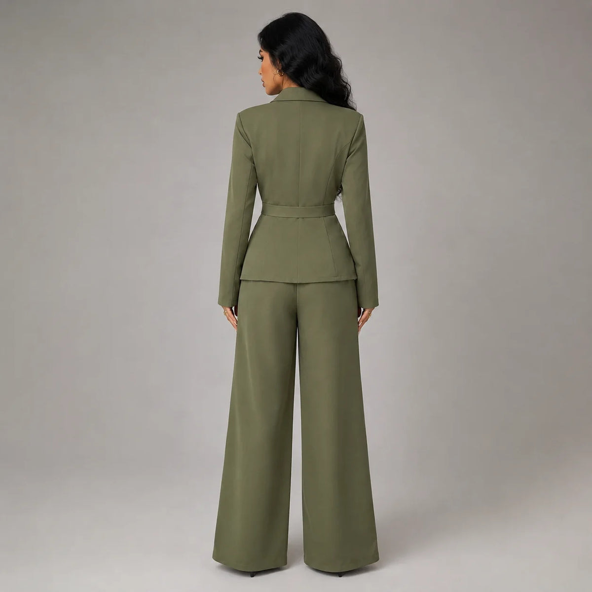 Teagan | Women's Co-ord Set Blazer Wide-Leg Trousers Two-Piece Tailored Structured Smart Occasion Office Coordinated Autumn Winter