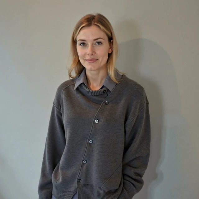 Winter | Women's Jumper Cosy Playful Button Detail Soft Knit Relaxed Warm Layering Chic Feminine Casual Everyday Autumn Winter