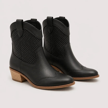 Marisol | Women's Ankle Boots Cowboy Block Heel Western Pointed Structured Statement Chic Casual Everyday Autumn Winter Footwear
