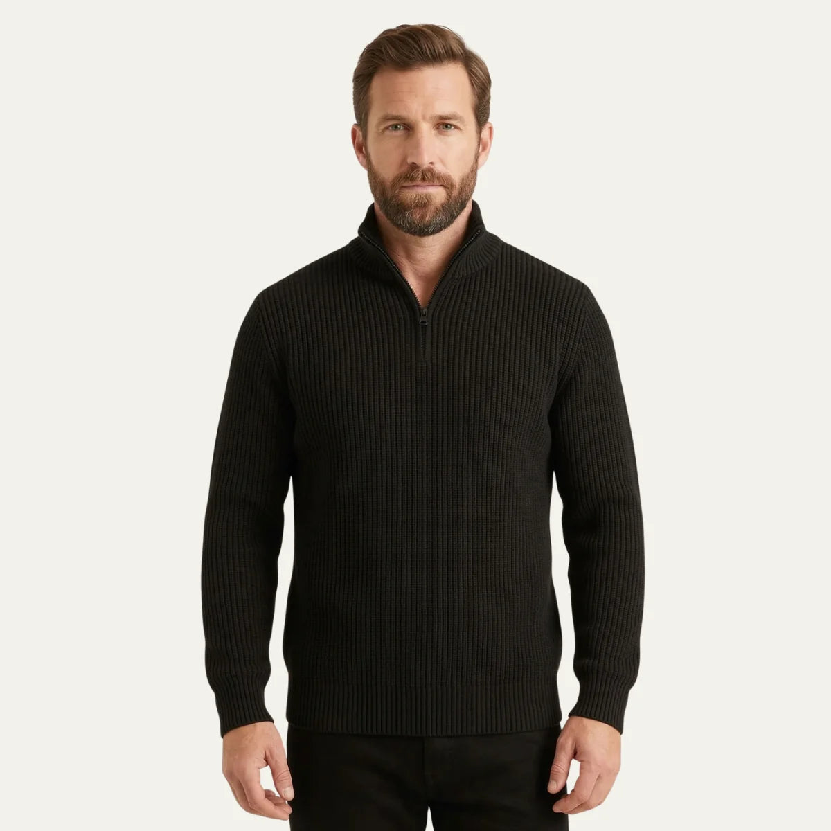Hamish | Men's Merino Wool Sweater Half-Zip Pullover Premium Soft Warm Durable Smart Casual Everyday Layering Autumn Winter
