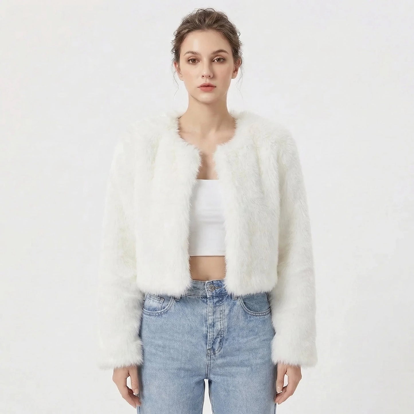 Lucille | Women's Jacket Luxe Faux Fur Soft Plush Warm Collared Statement Cosy Chic Feminine Occasion Everyday Autumn Winter