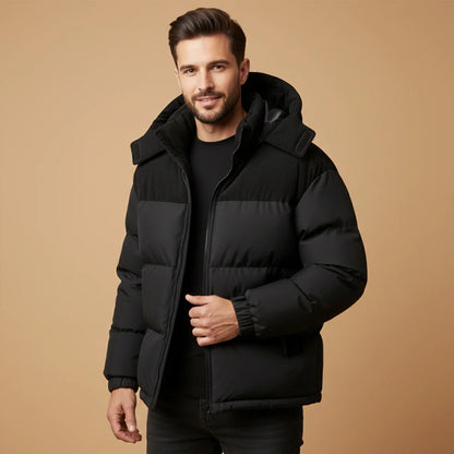 Abel | Men's Puffer Jacket Thick Hooded Insulated Warm Padded Durable Windproof Casual Everyday Streetwear Cold-Weather Winter