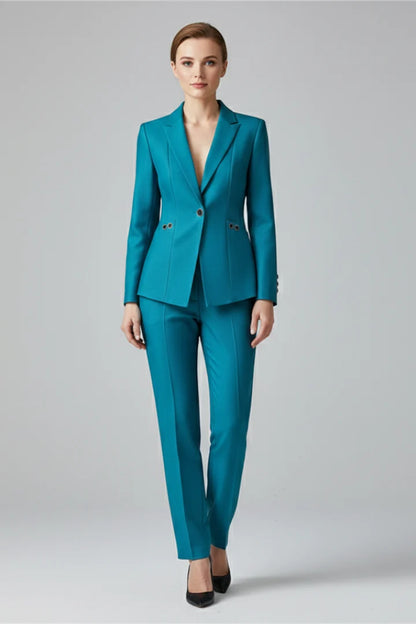 Myla | Women's Co-ord Set Blazer Single Button Straight Trousers Two-Piece Tailored Structured Smart Occasion Office Coordinated