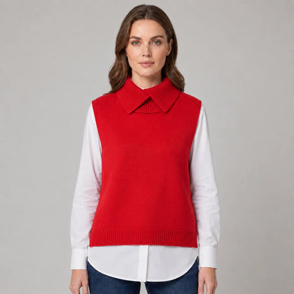Sutton | Women's Vest Sweater Roll Neck Sleeveless Knit Soft Cosy Warm Layering Chic Feminine Casual Everyday Autumn Winter Knitwear