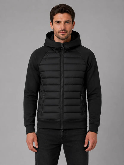 Brett | Men's Jacket Hooded Quilted Lightweight Zip-Through Padded Insulated Warm Casual Everyday Layering Autumn Winter Outerwear