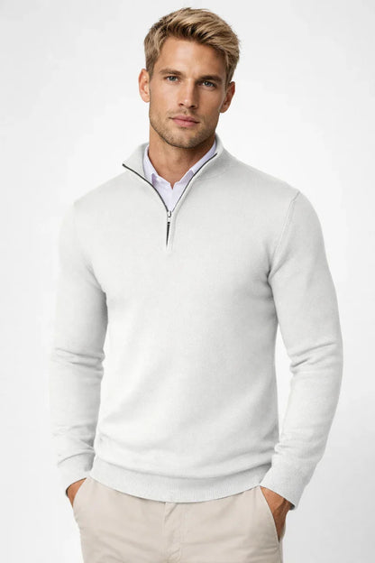 Kelvin | Men's Quarter-Zip Sweater Mock Neck Soft Knit Warm Sleek Smart Casual Everyday Layering Autumn Winter Knitwear Cosy