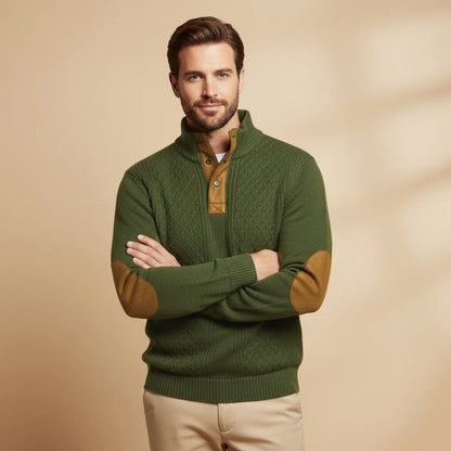 Wilder | Men's Sweater Cable-Knit Vintage Heritage Ribbed Textured Warm Soft Cosy Smart Casual Everyday Layering Autumn Winter
