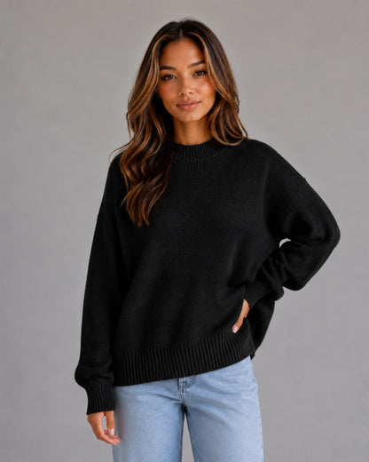 Lexi | Women's Sweater Oversized High Neck Longline Knit Relaxed Dropped Shoulder Soft Cosy Warm Layering Chic Everyday Autumn