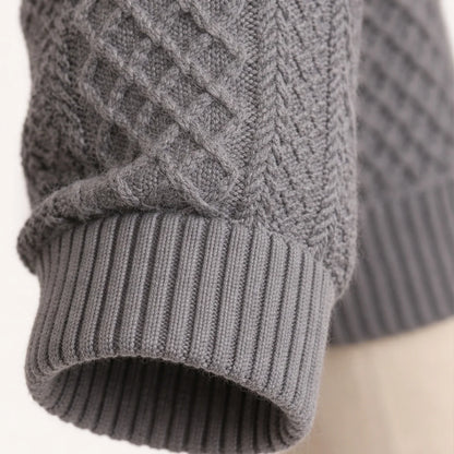 Wilder | Men's Sweater Cable-Knit Vintage Heritage Ribbed Textured Warm Soft Cosy Smart Casual Everyday Layering Autumn Winter