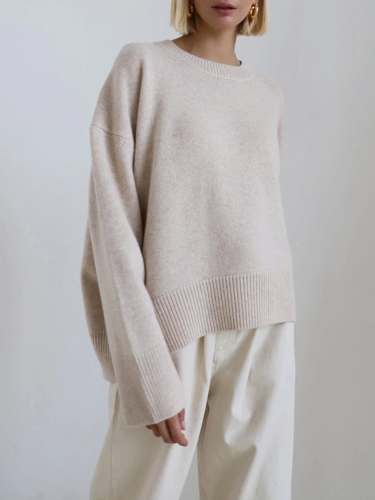Mara | Women's Sweater Oversized Crewneck Knit Relaxed Soft Cosy Warm Layering Chic Casual Everyday Autumn Winter Knitwear Comfort