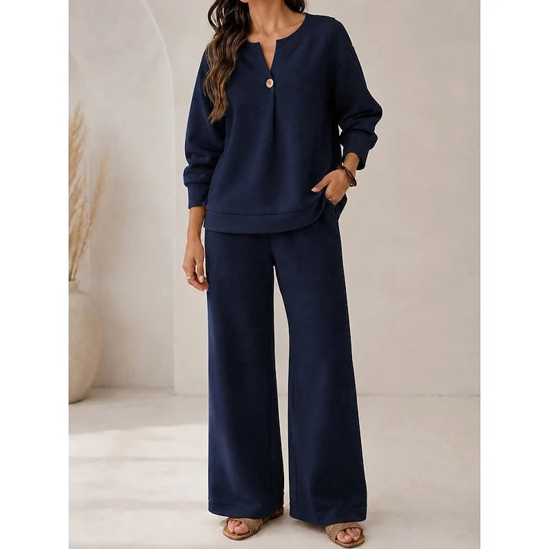 Kylie | Women's Lounge Set Relaxed Two-Piece Soft Knit Cosy Coordinated Comfort Warm Loungewear Casual Everyday Autumn Winter
