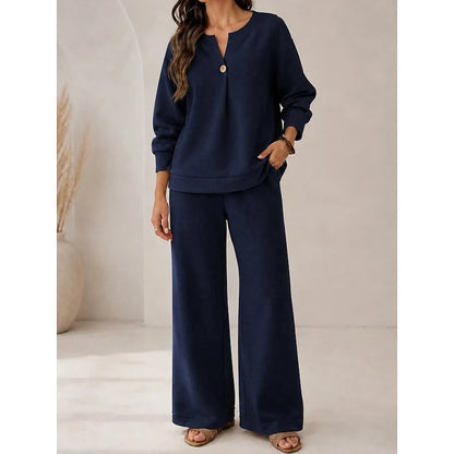 Kylie | Women's Lounge Set Relaxed Two-Piece Soft Knit Cosy Coordinated Comfort Warm Loungewear Casual Everyday Autumn Winter