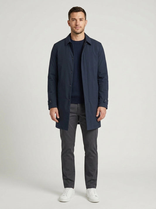 Oliver | Men's Winter Coat Insulated Button-Up Structured Padded Warm Thick Smart Casual Everyday Cold-Weather Outerwear - Front [Lystr 6a7e30689d1b0a17cf148b93:front]