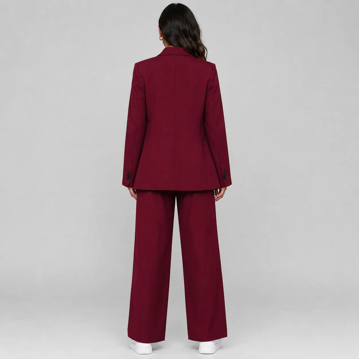 Tatiana | Women's Co-ord Set Longline Blazer Wide-Leg Trousers Two-Piece Tailored Structured Smart Occasion Office Coordinated
