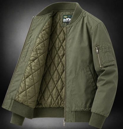 Maximus | Men's Bomber Jacket Loose Fit Baseball Collar Casual Structured Relaxed Everyday Layering Autumn Winter Outerwear