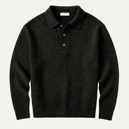 Edwin | Men's Polo Sweater Soft Knit Cashmere-Blend Modern Warm Refined Smart Casual Everyday Layering Autumn Winter Knitwear Cosy