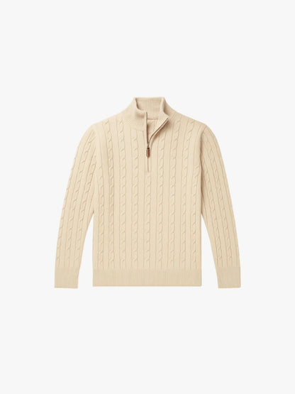 Atticus | Men's Sweater Premium Cotton Cable-Knit Chunky Textured Soft Warm Refined Smart Casual Everyday Layering Autumn Winter