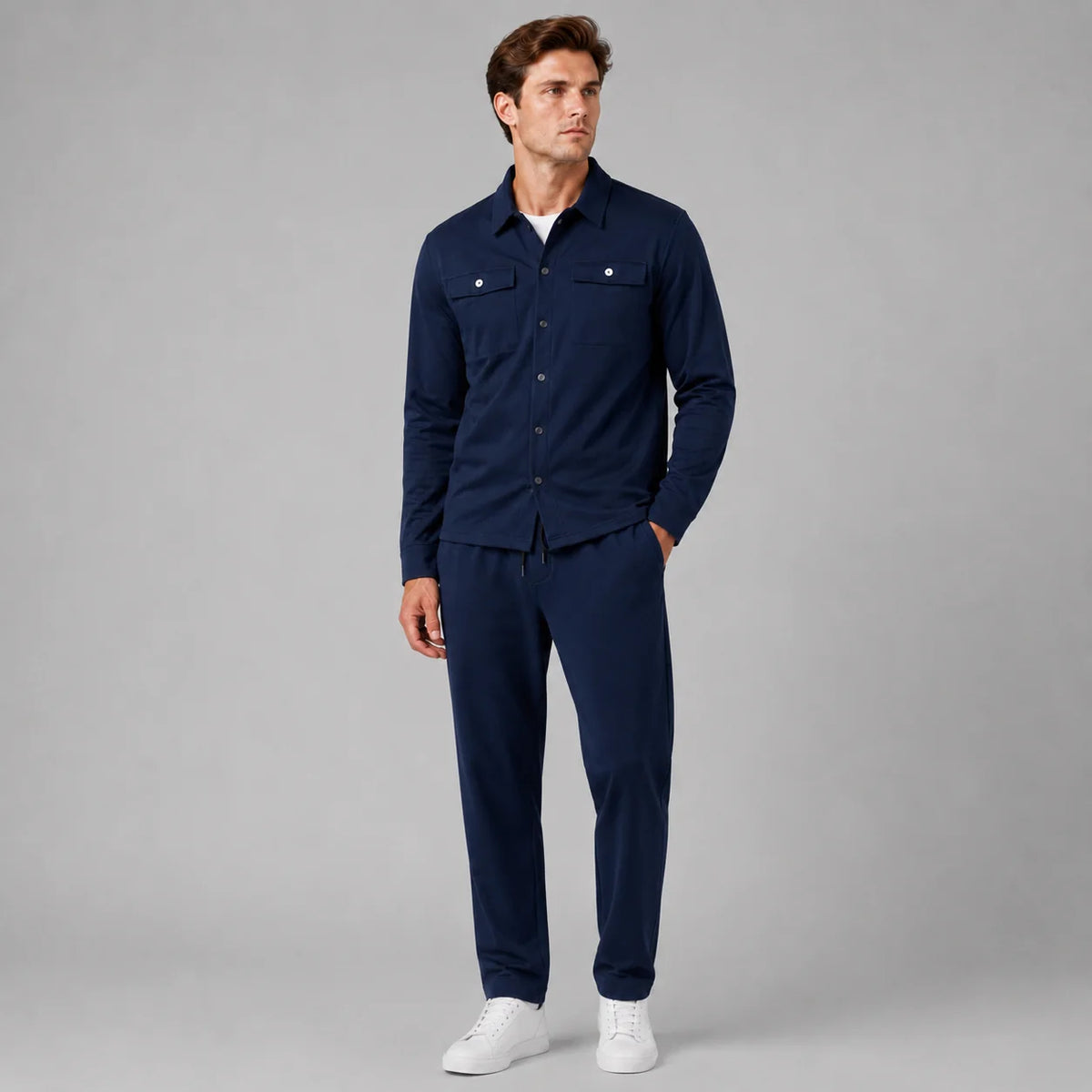 Lionel | Men's Co-ord Set Overshirt Trousers Two-Piece Coordinated Structured Casual Smart Casual Everyday Layering Autumn