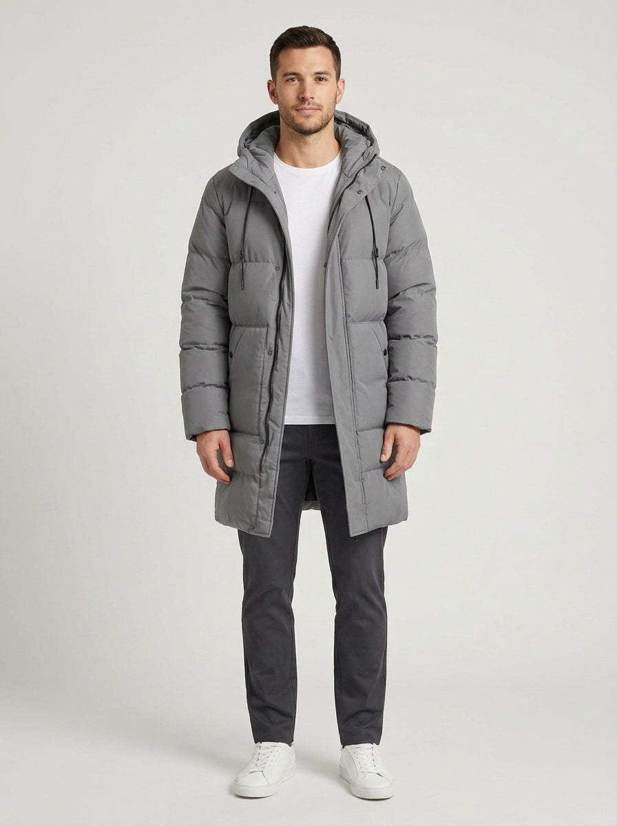 Alexander | Men's Jacket Padded Parka Longline Insulated Quilted Winter Warm - Front [Lystr 6a8c51113e961ec83ee92130:front]