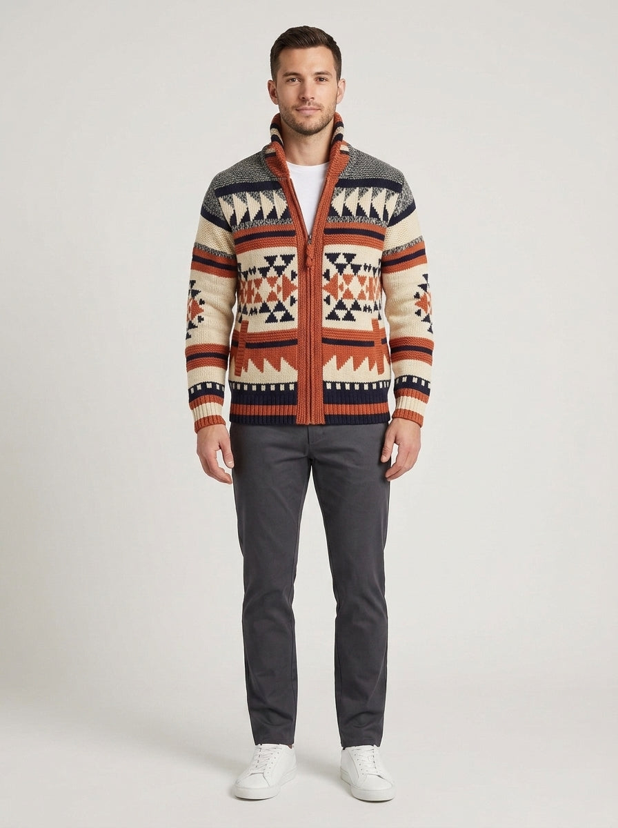 Jack | Men's Cardigan Zip-Up Knit Soft Warm Refined Layering Smart Casual Everyday Autumn Winter Knitwear Versatile Comfort Timeless Cosy - Front [Lystr 6a8ca964e3fe34c8437585e1:front]