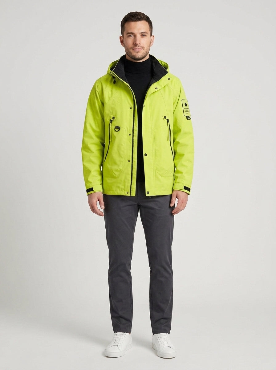 Boone | Men's Jacket Waterproof Softshell Adjustable Hood Windproof Technical Warm Functional Outdoor Everyday Autumn Winter - Front [Lystr 6a8e0911214e078529a6708c:front]