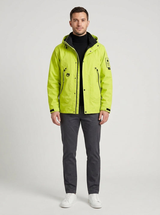 Boone | Men's Jacket Waterproof Softshell Adjustable Hood Windproof Technical Warm Functional Outdoor Everyday Autumn Winter - Front [Lystr 6a8e0911214e078529a6708c:front]