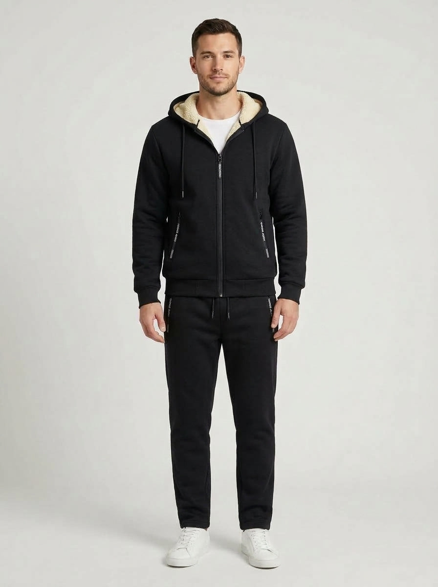 Nelson | Men's Co-ord Set Tracksuit Fleece-Lined Two-Piece Warm Insulated Jacket Trousers Coordinated Sporty Casual Everyday - Front [Lystr 6a982fce0dd796827e4ed43a:front]