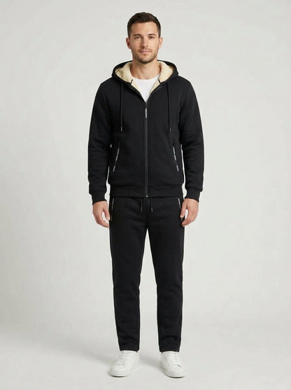 Nelson | Men's Co-ord Set Tracksuit Fleece-Lined Two-Piece Warm Insulated Jacket Trousers Coordinated Sporty Casual Everyday - Front [Lystr 6a982fce0dd796827e4ed43a:front]