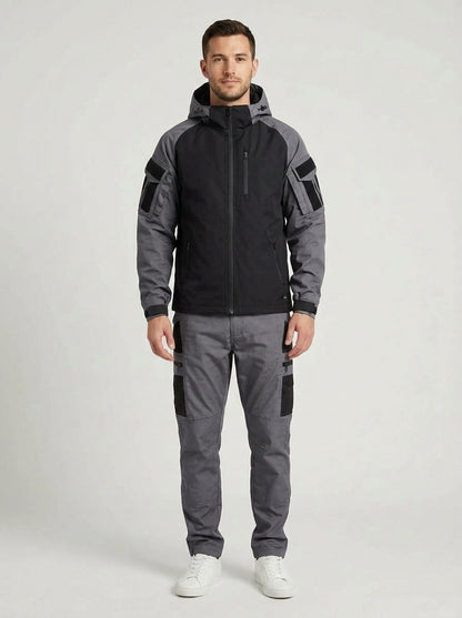 Brady | Men's Co-ord Set Outdoor High Collar Zip Jacket Trousers Two-Piece Insulated Warm Technical Functional Snow Winter - Front [Lystr 6a982ff20dd796827e4ed449:front]
