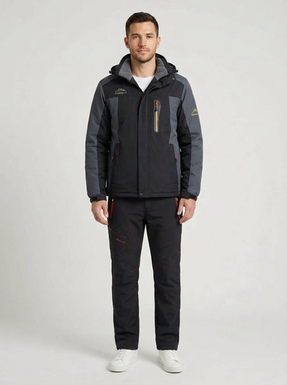 Braxton | Men's Co-ord Set Winter Zip Jacket Elastic-Waist Trousers Two-Piece Insulated Warm Technical Outdoor Snow Functional - Front [Lystr 6a982ff70dd796827e4ed44c:front]