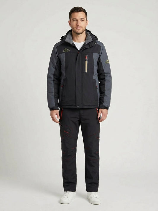 Braxton | Men's Co-ord Set Winter Zip Jacket Elastic-Waist Trousers Two-Piece Insulated Warm Technical Outdoor Snow Functional - Front [Lystr 6a982ff70dd796827e4ed44c:front]