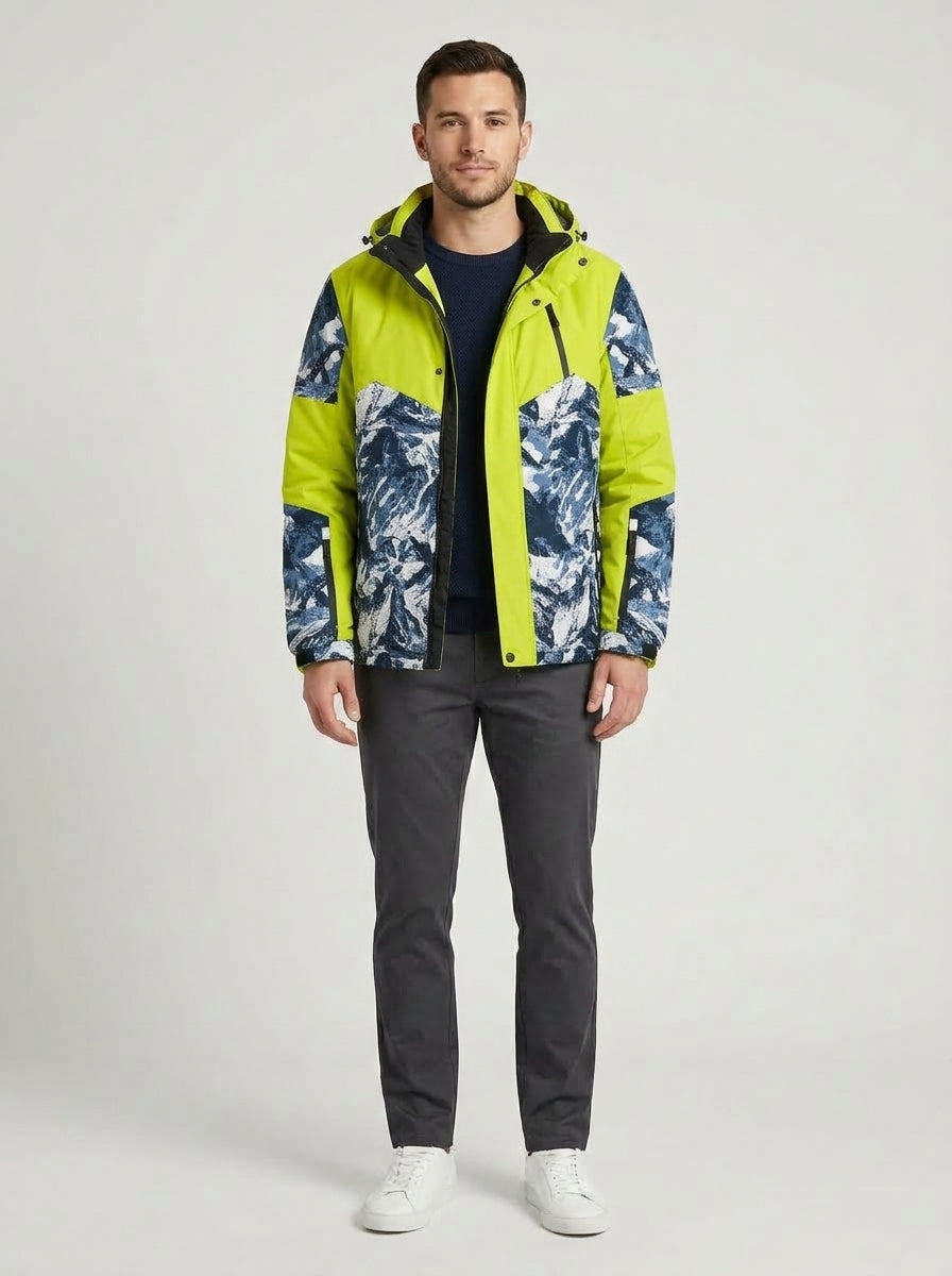 Arthur | Men's Jacket Men Mountain Print Hooded Ski - Front [Lystr 6a9834c8507ab7a4378006a5:front]