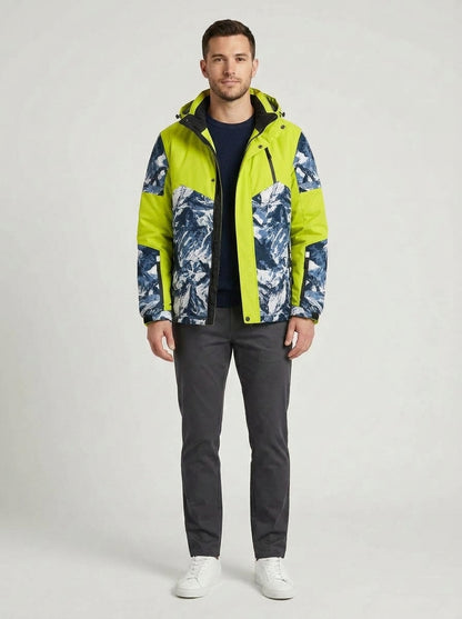 Arthur | Men's Jacket Men Mountain Print Hooded Ski - Front [Lystr 6a9834c8507ab7a4378006a5:front]