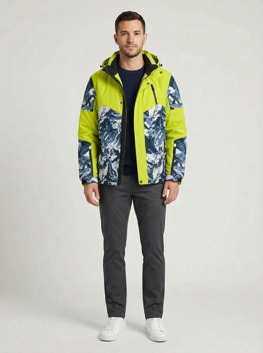 Arthur | Men's Jacket Men Mountain Print Hooded Ski - Front [Lystr 6a9834c8507ab7a4378006a5:front]