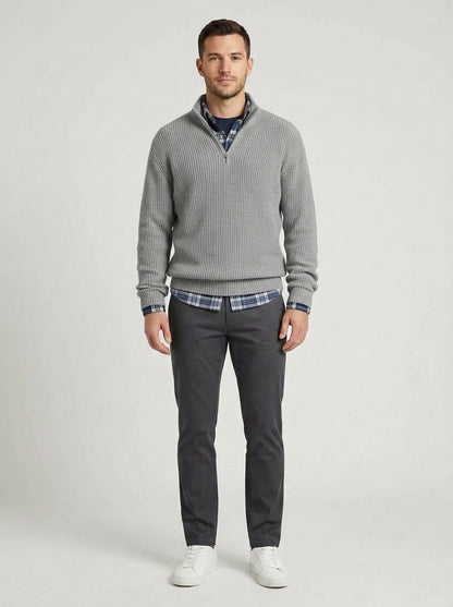 Adonis | Men's Sweater Business Casual Fine Knit Soft Warm Refined Smart Casual Everyday Layering Autumn Winter Knitwear Versatile - Front [Lystr 6a9ed7d6306c4f1f5f026d5c:front]