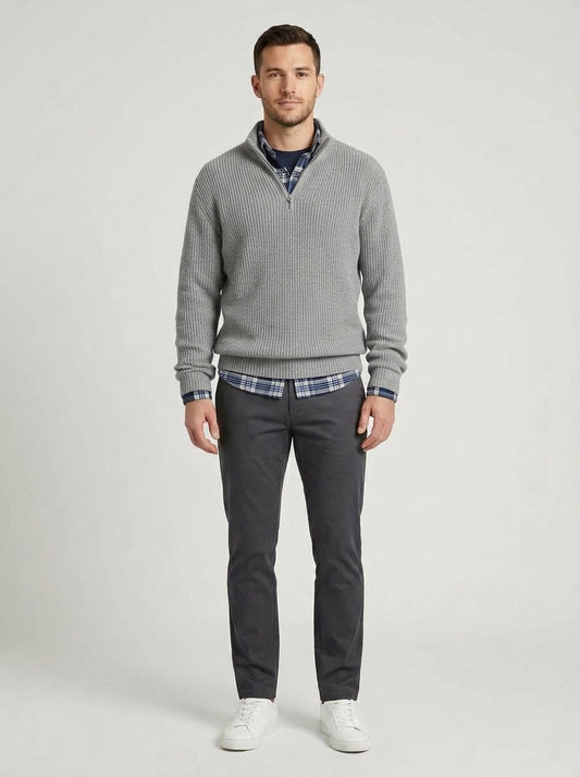 Adonis | Men's Sweater Business Casual Fine Knit Soft Warm Refined Smart Casual Everyday Layering Autumn Winter Knitwear Versatile - Front [Lystr 6a9ed7d6306c4f1f5f026d5c:front]
