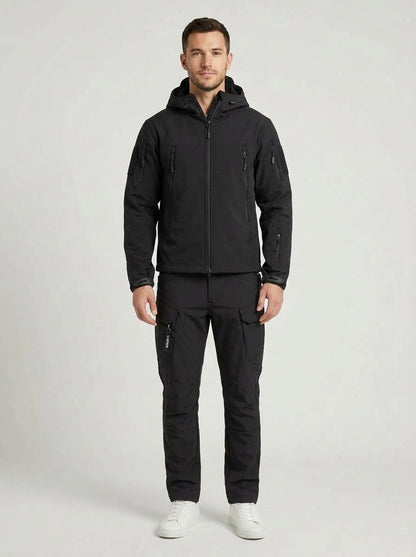 Callan | Men's Co-ord Set Waterproof Windproof Fleece-Lined Outdoor Two-Piece Jacket Trousers Warm Insulated Technical Functional - Front [Lystr 6a9eddd6115737964116400d:front]