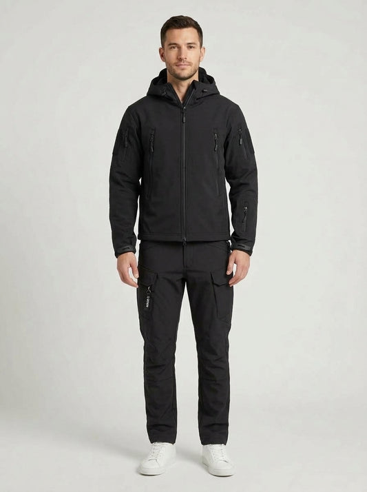 Callan | Men's Co-ord Set Waterproof Windproof Fleece-Lined Outdoor Two-Piece Jacket Trousers Warm Insulated Technical Functional - Front [Lystr 6a9eddd6115737964116400d:front]