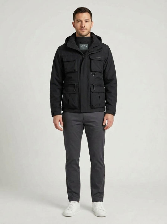 Byron | Men's Military Coat Waterproof All-Weather Tactical Hooded Structured Warm Functional Casual Everyday Outdoor Autumn - Front [Lystr 6a9eddda1157379641164010:front]