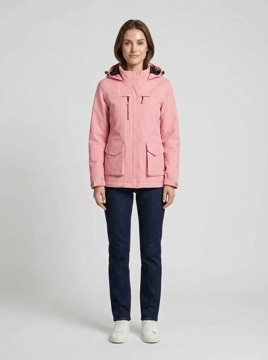 Sarai | Women's Heated Jacket USB Fleece-Lined Winter Warm Insulated Padded Functional Casual Everyday Outdoor Autumn Winter - Front [Lystr 6a9ede071157379641164025:front]