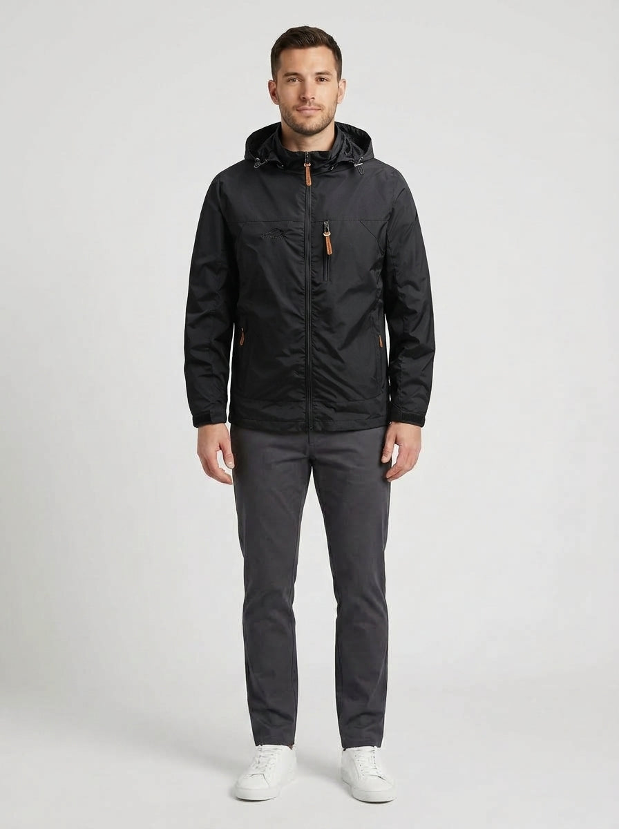 Maximilian | Men's Jacket Hooded Waterproof Regular Fit Zip-Up Windproof Warm Functional Casual Everyday Outdoor Autumn Winter - Front [Lystr 6a9ede1d115737964116402e:front]