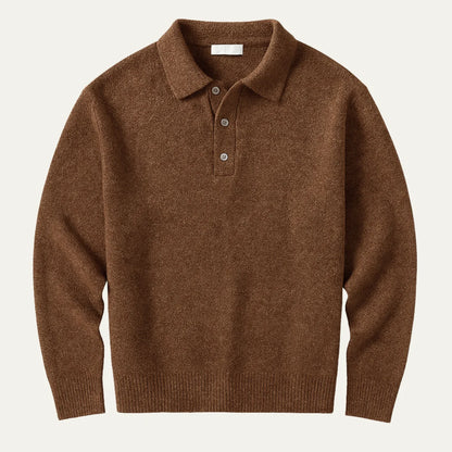 Edwin | Men's Polo Sweater Soft Knit Cashmere-Blend Modern Warm Refined Smart Casual Everyday Layering Autumn Winter Knitwear Cosy